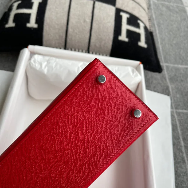 KELLY 25 EPSOM LEATHER ROUGE DE COEUR WITH PALLADIUM HARDWARE (PHW) - 7