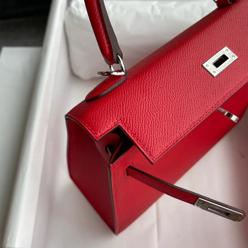 KELLY 25 EPSOM LEATHER ROUGE DE COEUR WITH PALLADIUM HARDWARE (PHW) - 3