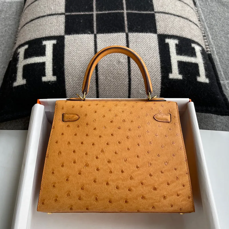 KELLY 25 OSTRICH LEATHER CHAI WITH GOLD HARDWARE (GHW) - 2