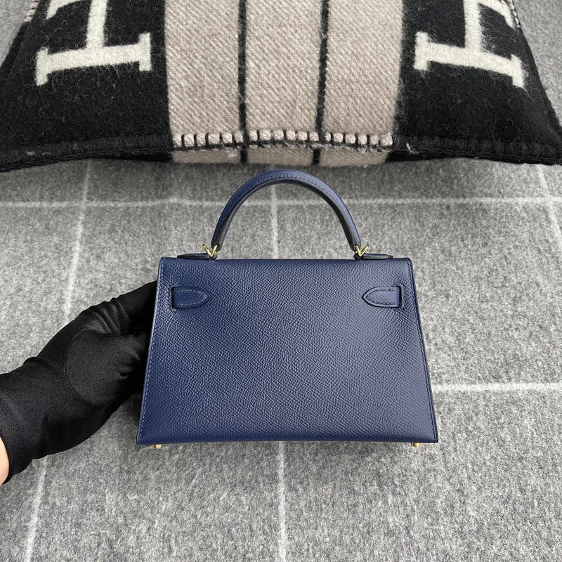MINI KELLY II (20) EPSOM LEATHER BLEU ENCRE WITH GOLD HARDWARE (GHW) - 2