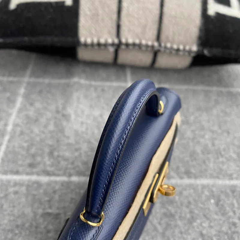 MINI KELLY II (20) EPSOM LEATHER BLEU ENCRE WITH GOLD HARDWARE (GHW) - 6