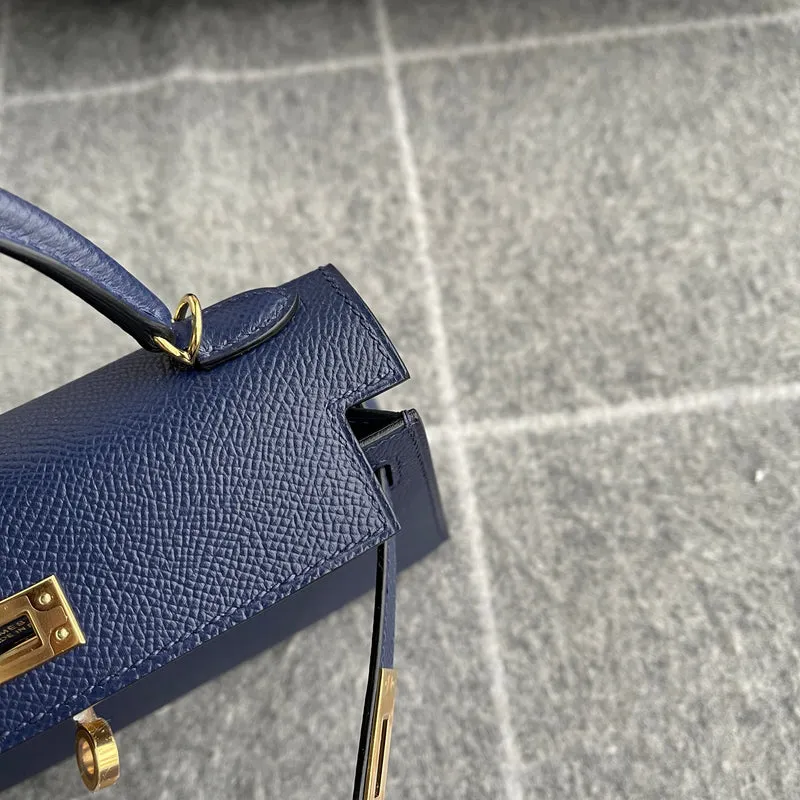 MINI KELLY II (20) EPSOM LEATHER BLEU ENCRE WITH GOLD HARDWARE (GHW) - 7
