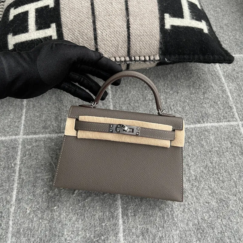 MINI KELLY II (20) EPSOM LEATHER ETAIN WITH PALLADIUM HARDWARE (PHW) - 2