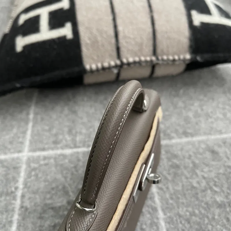 MINI KELLY II (20) EPSOM LEATHER ETAIN WITH PALLADIUM HARDWARE (PHW) - 5