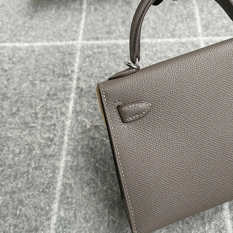 MINI KELLY II (20) EPSOM LEATHER ETAIN WITH PALLADIUM HARDWARE (PHW) - 6