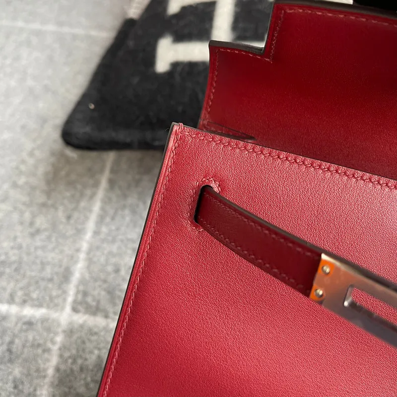 KELLY DANSE SWIFT LEATHER ROUGE GRENAT WITH PALLADIUM HARDWARE (PHW) - 4