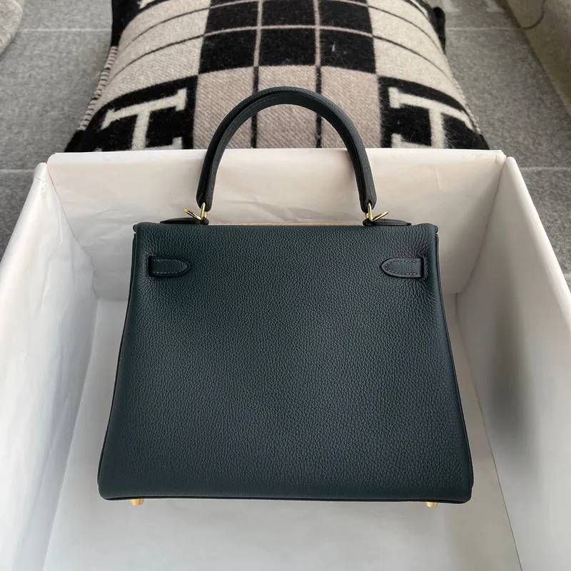 KELLY 25 TOGO LEATHER VERT CYPRES WITH GOLD HARDWARE (GHW) - 2