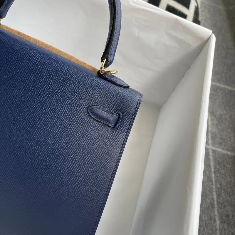KELLY 25 EPSOM LEATHER BLEU SAPHIR WITH GOLD HARDWARE (GHW) - 2