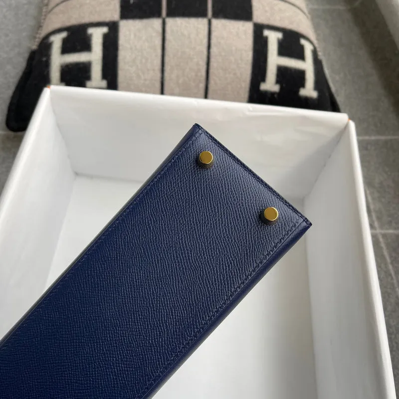 KELLY 25 EPSOM LEATHER BLEU SAPHIR WITH GOLD HARDWARE (GHW) - 5