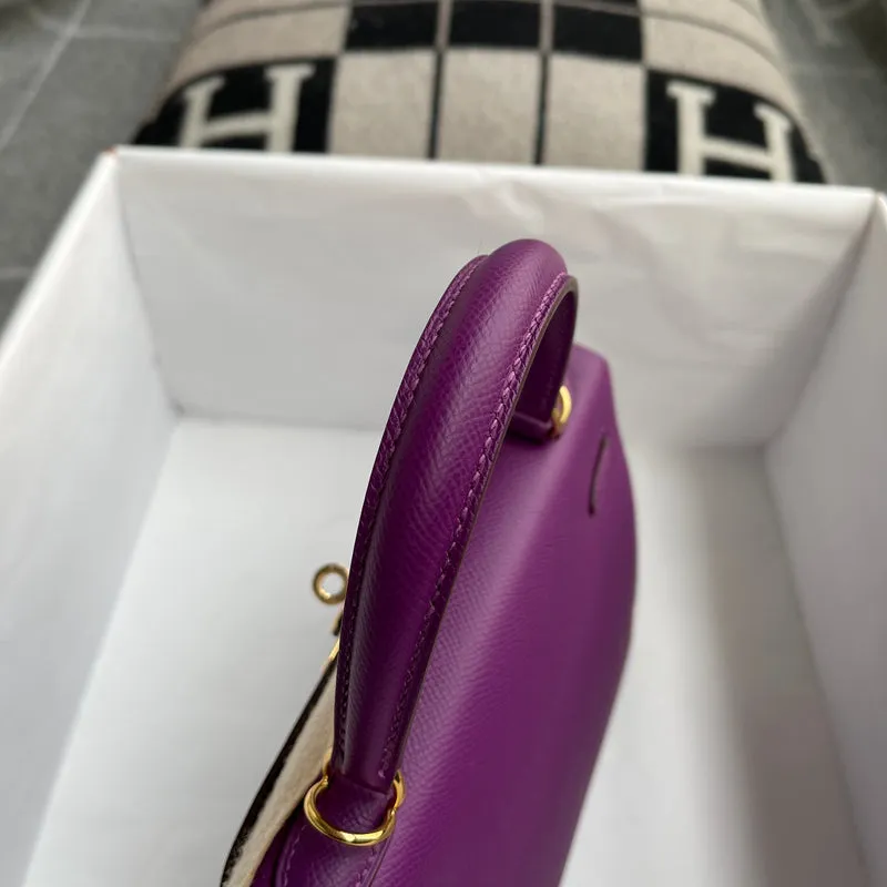 KELLY 25 EPSOM LEATHER ANEMONE WITH GOLD HARDWARE (GHW) - 4