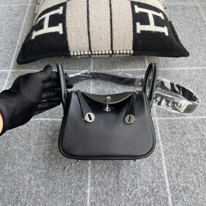 MINI LINDY 20 SWIFT LEATHER NOIR (BLACK) WITH PALLADIUM HARDWARE (PHW) - 1