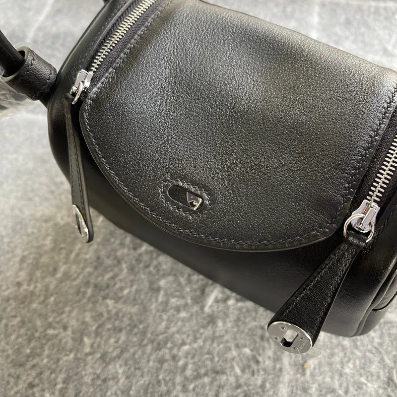 MINI LINDY 20 SWIFT LEATHER NOIR (BLACK) WITH PALLADIUM HARDWARE (PHW) - 3