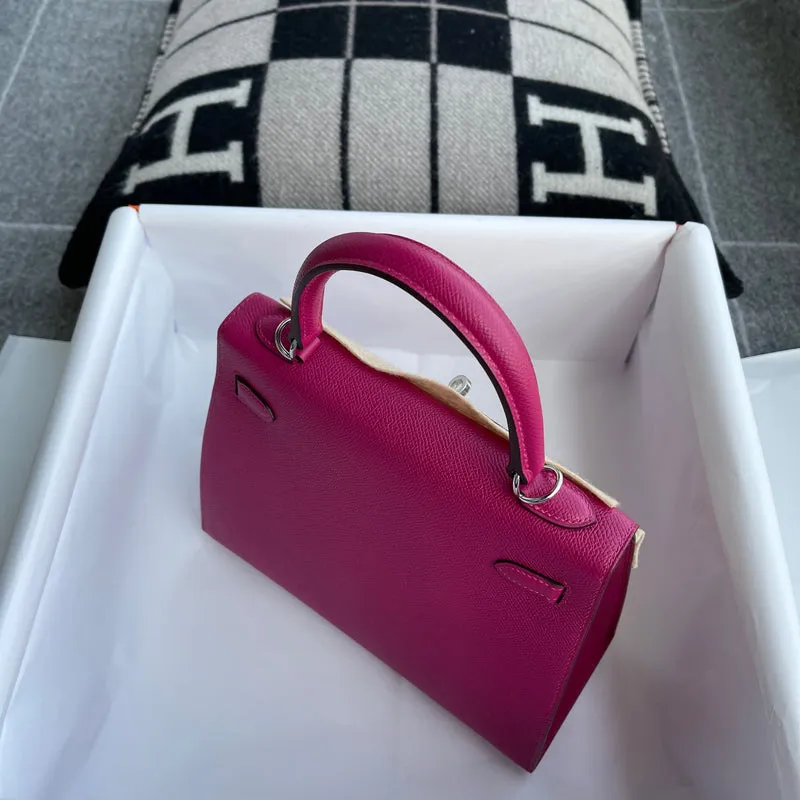 KELLY 25 EPSOM LEATHER ROSE PURPLE WITH PALLADIUM HARDWARE (PHW) - 3
