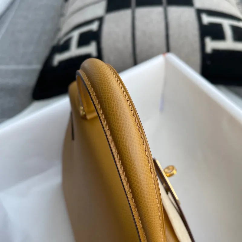 KELLY 28 EPSOM LEATHER SESAME WITH GOLD HARDWARE (GHW) - 6