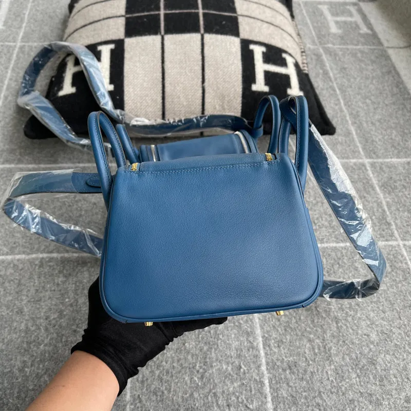 MINI LINDY 20 SWIFT LEATHER BLEU FRANCE WITH GOLD HARDWARE (GHW) - 2