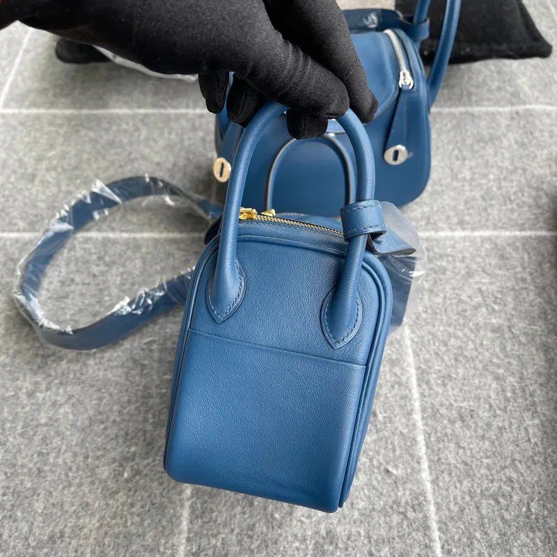 MINI LINDY 20 SWIFT LEATHER BLEU FRANCE WITH GOLD HARDWARE (GHW) - 3