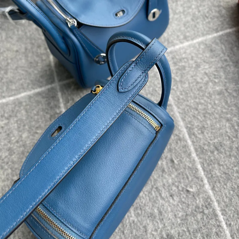 MINI LINDY 20 SWIFT LEATHER BLEU FRANCE WITH GOLD HARDWARE (GHW) - 4