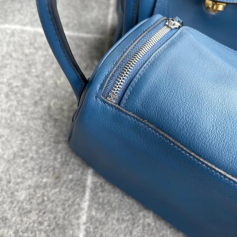 MINI LINDY 20 SWIFT LEATHER BLEU FRANCE WITH PALLADIUM HARDWARE (PHW) - 4