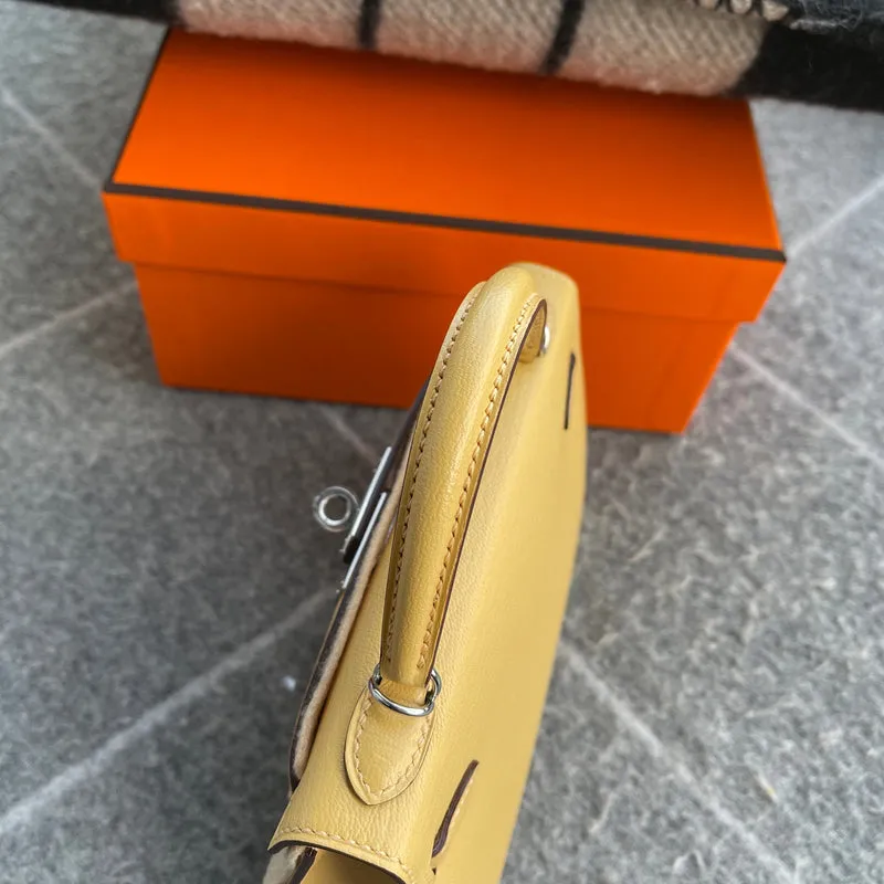 MINI KELLY II (20) CHEVRE LEATHER JAUNE POUSSIN WITH PALLADIUM HARDWARE (PHW) - 6