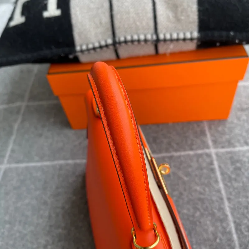 KELLY 28 SWIFT LEATHER CAPUCINE WITH GOLD HARDWARE (GHW) - 5