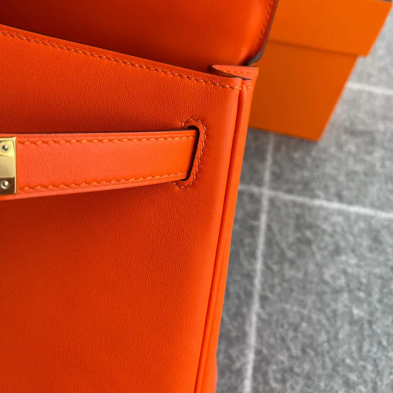 KELLY 28 SWIFT LEATHER CAPUCINE WITH GOLD HARDWARE (GHW) - 6