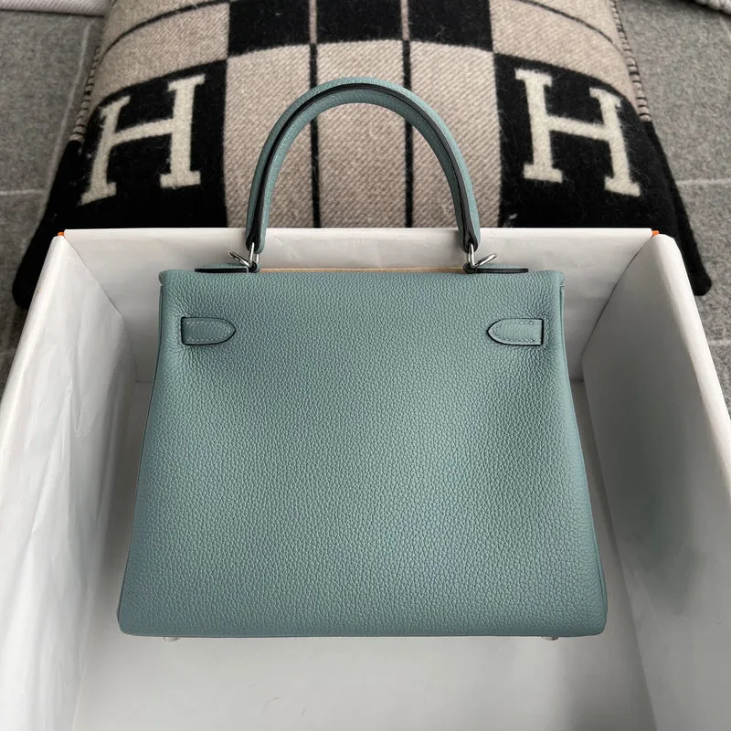 KELLY 25 TOGO LEATHER BLEU CIEL WITH PALLADIUM HARDWARE (PHW) - 2