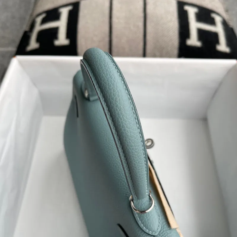KELLY 25 TOGO LEATHER BLEU CIEL WITH PALLADIUM HARDWARE (PHW) - 7