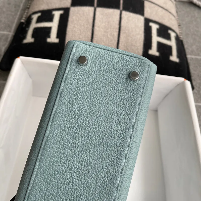 KELLY 25 TOGO LEATHER BLEU CIEL WITH PALLADIUM HARDWARE (PHW) - 8