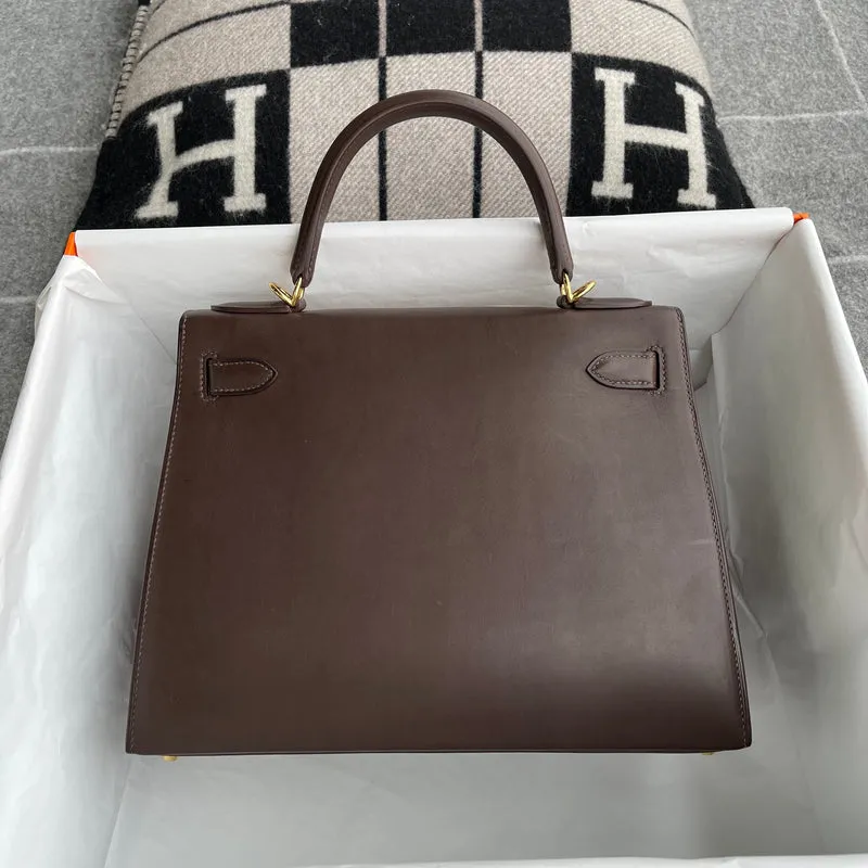 KELLY 28 ROUGE SELLIER BOX CALF LEATHER WITH GOLD HARDWARE (GHW) - 3