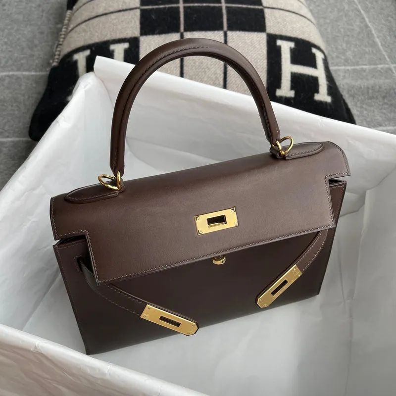 KELLY 28 ROUGE SELLIER BOX CALF LEATHER WITH GOLD HARDWARE (GHW) - 4