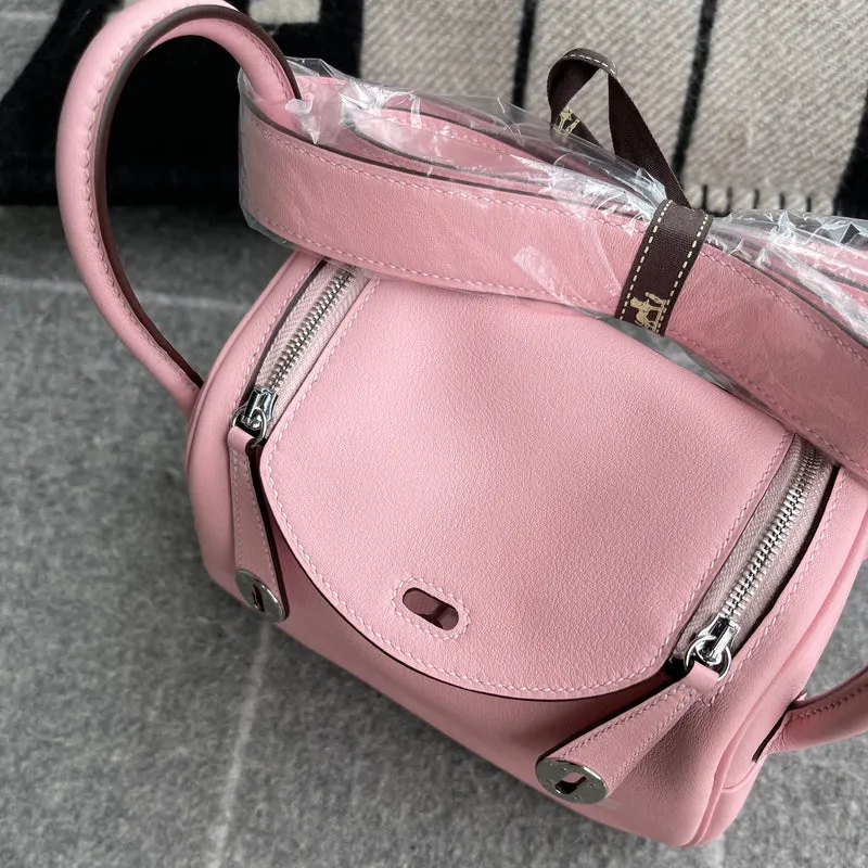 MINI LINDY 20 SWIFT LEATHER ROSE SAKURA WITH PALLADIUM HARDWARE (PHW) - 5