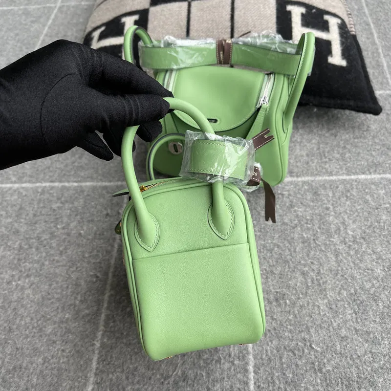 MINI LINDY 20 SWIFT LEATHER VERT CRIQUET WITH GOLD HARDWARE (GHW) - 4
