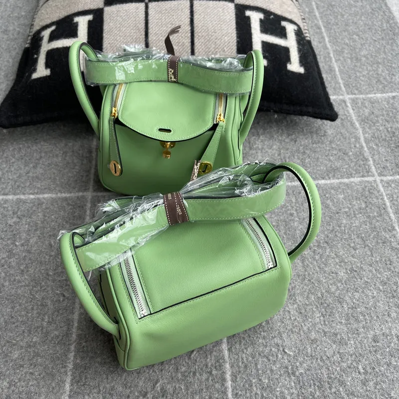 MINI LINDY 20 SWIFT LEATHER VERT CRIQUET WITH PALLADIUM HARDWARE (PHW) - 3