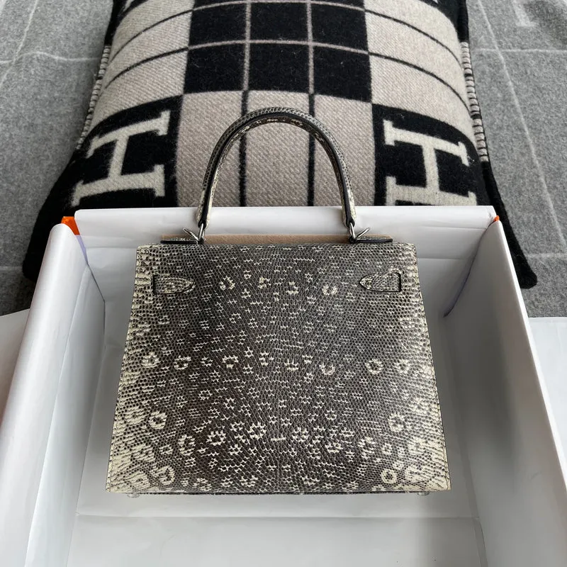 KELLY 25 LIZARD LEATHER OMBRE WITH PALLADIUM HARDWARE (PHW) - 2