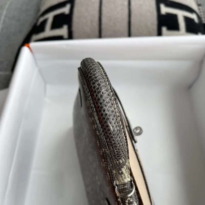 KELLY 25 LIZARD LEATHER OMBRE WITH PALLADIUM HARDWARE (PHW) - 8