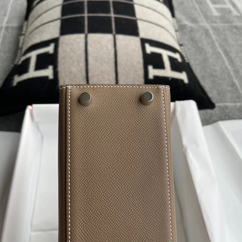 KELLY 25 EPSOM LEATHER ETOUPE WITH PALLADIUM HARDWARE (PHW) - 10