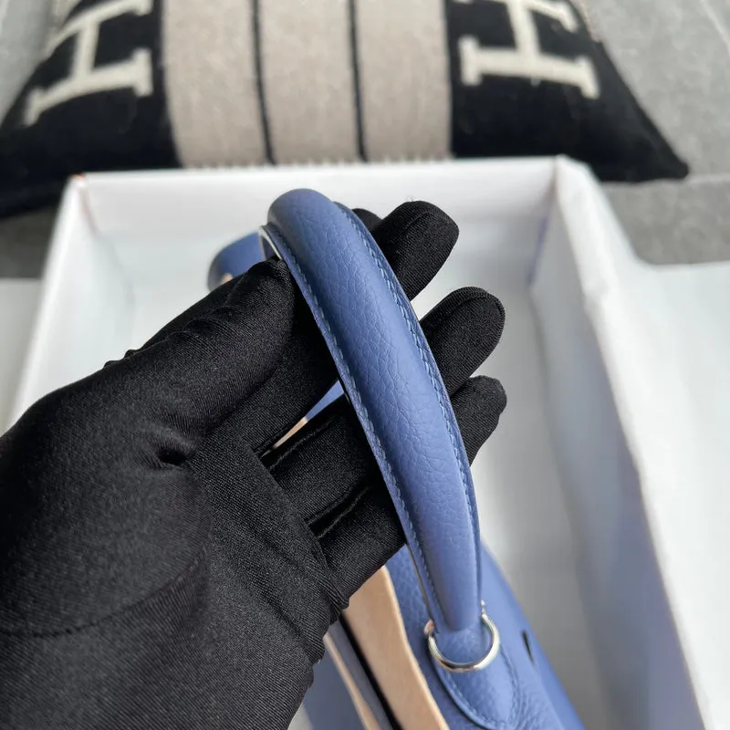 KELLY 25 TOGO LEATHER BLEU BRIGHTON WITH PALLADIUM HARDWARE (PHW) - 3