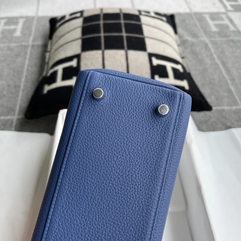 KELLY 25 TOGO LEATHER BLEU BRIGHTON WITH PALLADIUM HARDWARE (PHW) - 7