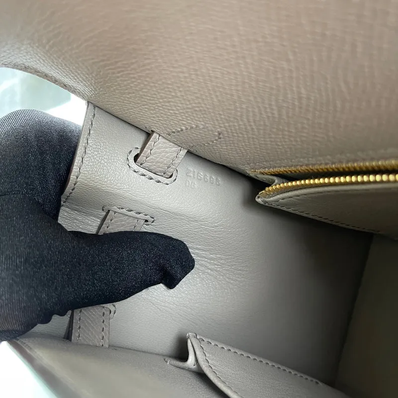 KELLY 25 EPSOM LEATHER GRIS ASPHALTE WITH GOLD HARDWARE (GHW) - 4