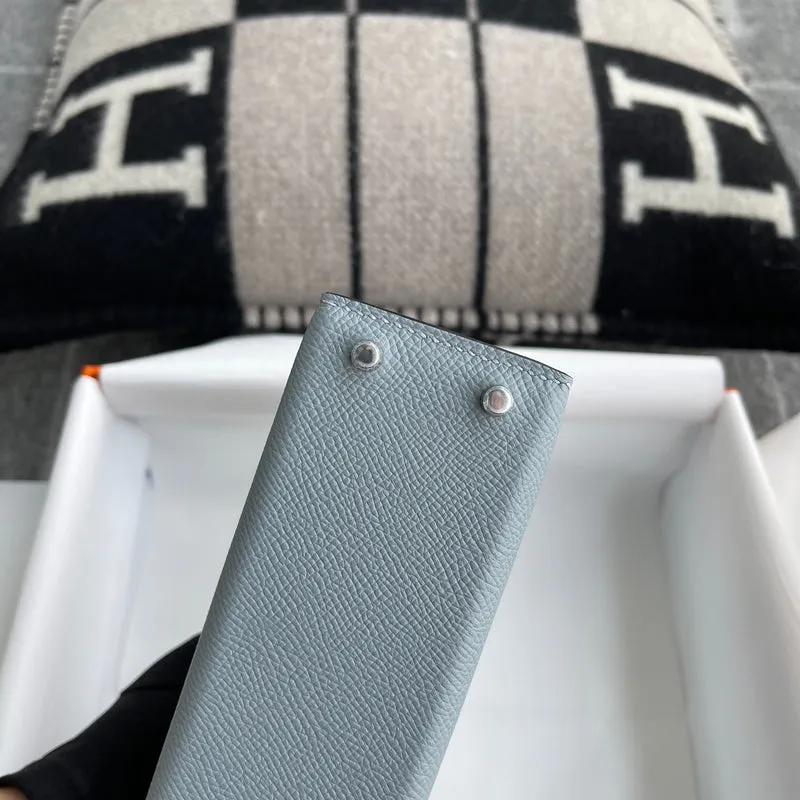 MINI KELLY II (20) EPSOM LEATHER CIEL WITH PALLADIUM HARDWARE (PHW) - 7