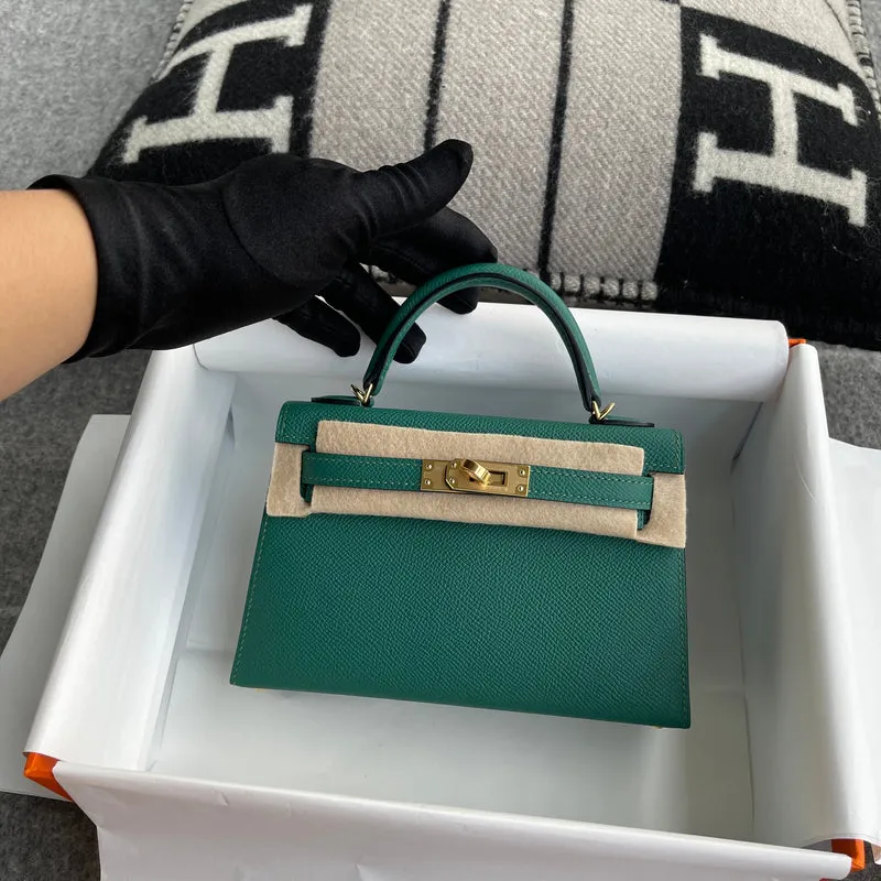 MINI KELLY II (20) EPSOM LEATHER VERT VERTIGO WITH GOLD HARDWARE (GHW) - 2