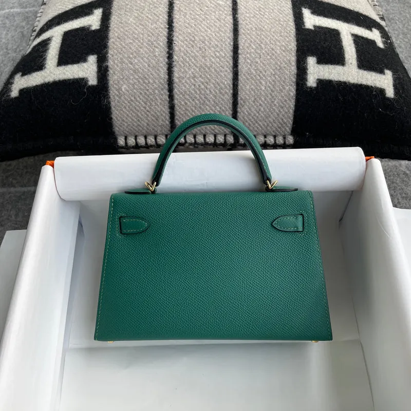 MINI KELLY II (20) EPSOM LEATHER VERT VERTIGO WITH GOLD HARDWARE (GHW) - 3
