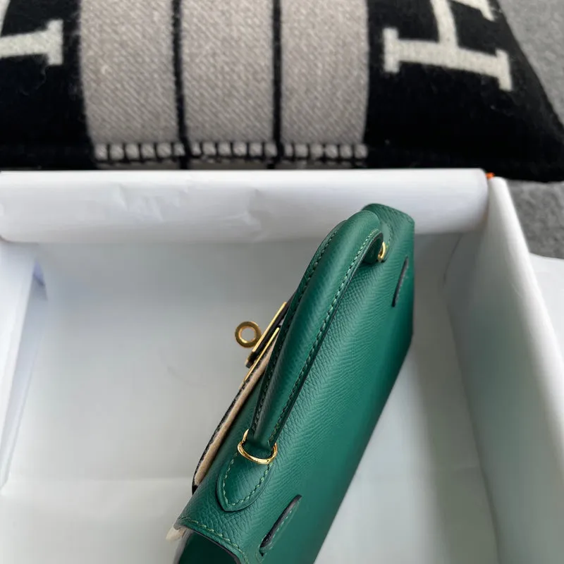MINI KELLY II (20) EPSOM LEATHER VERT VERTIGO WITH GOLD HARDWARE (GHW) - 5