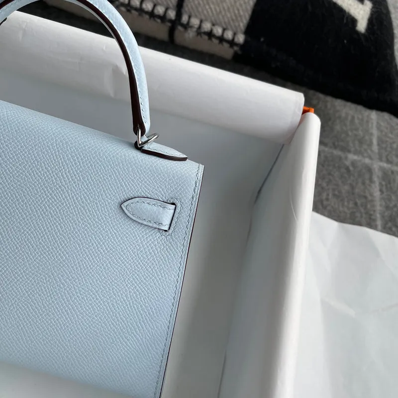 MINI KELLY II (20) EPSOM LEATHER BLEU ZEPHYR WITH PALLADIUM HARDWARE (PHW) - 4
