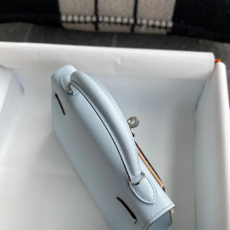 MINI KELLY II (20) EPSOM LEATHER BLEU ZEPHYR WITH PALLADIUM HARDWARE (PHW) - 5