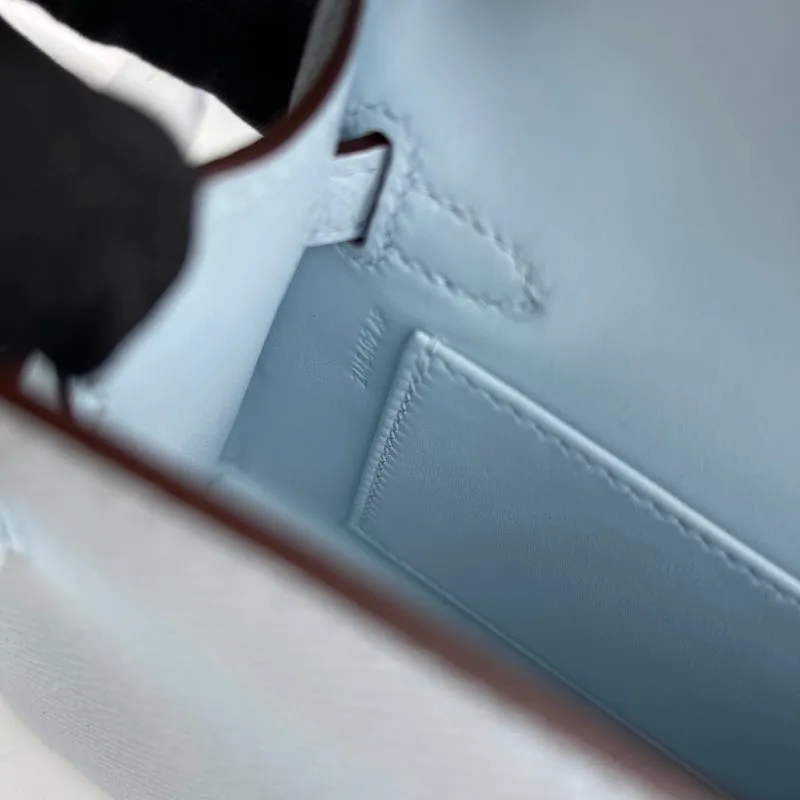 MINI KELLY II (20) EPSOM LEATHER BLEU ZEPHYR WITH PALLADIUM HARDWARE (PHW) - 8