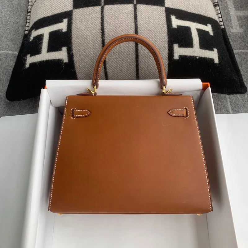 KELLY 25 BOX CALF LEATHER GOLD WITH GOLD HARDWARE (GHW) - 2