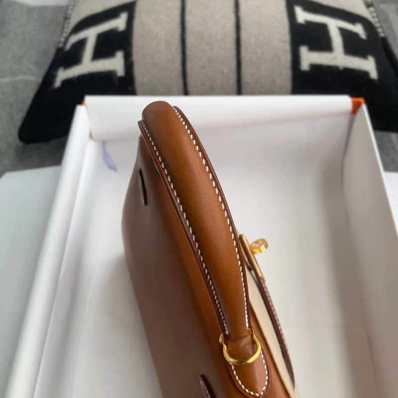 KELLY 25 BOX CALF LEATHER GOLD WITH GOLD HARDWARE (GHW) - 7