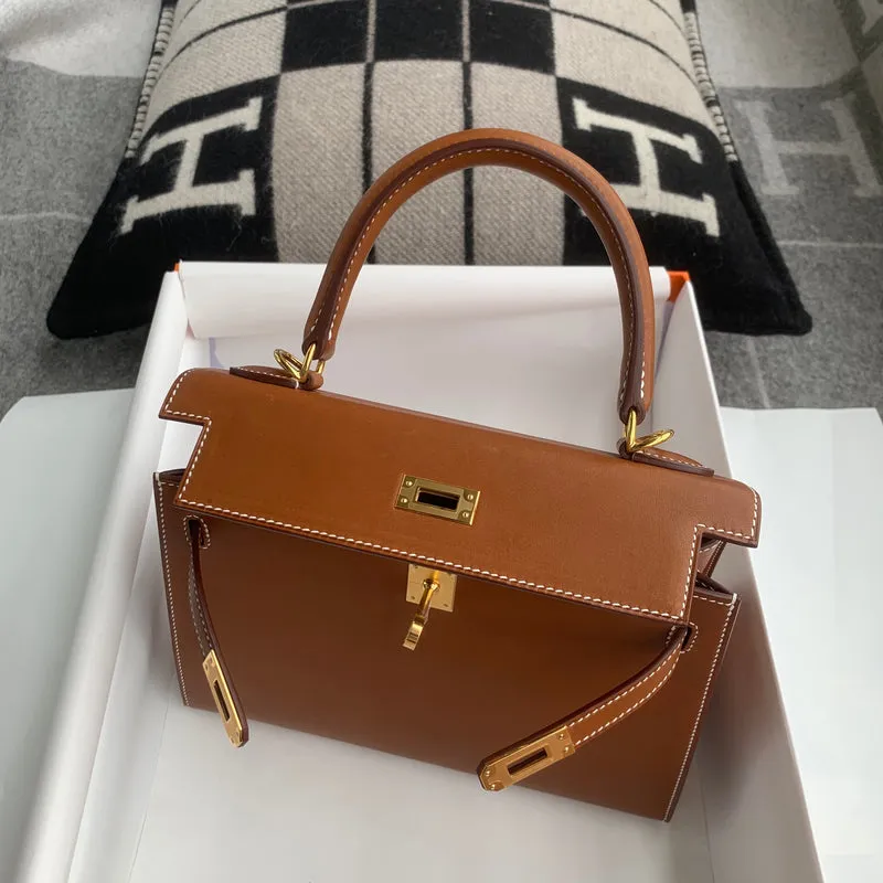 KELLY 25 BOX CALF LEATHER GOLD WITH GOLD HARDWARE (GHW) - 4