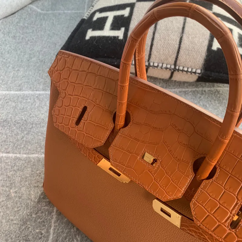 BIRKIN 35 TOUCH NILOTICUS CROCODILE LEATHER & TOGO LEATHER GOLD WITH GOLD HARDWARE (GHW) - 3